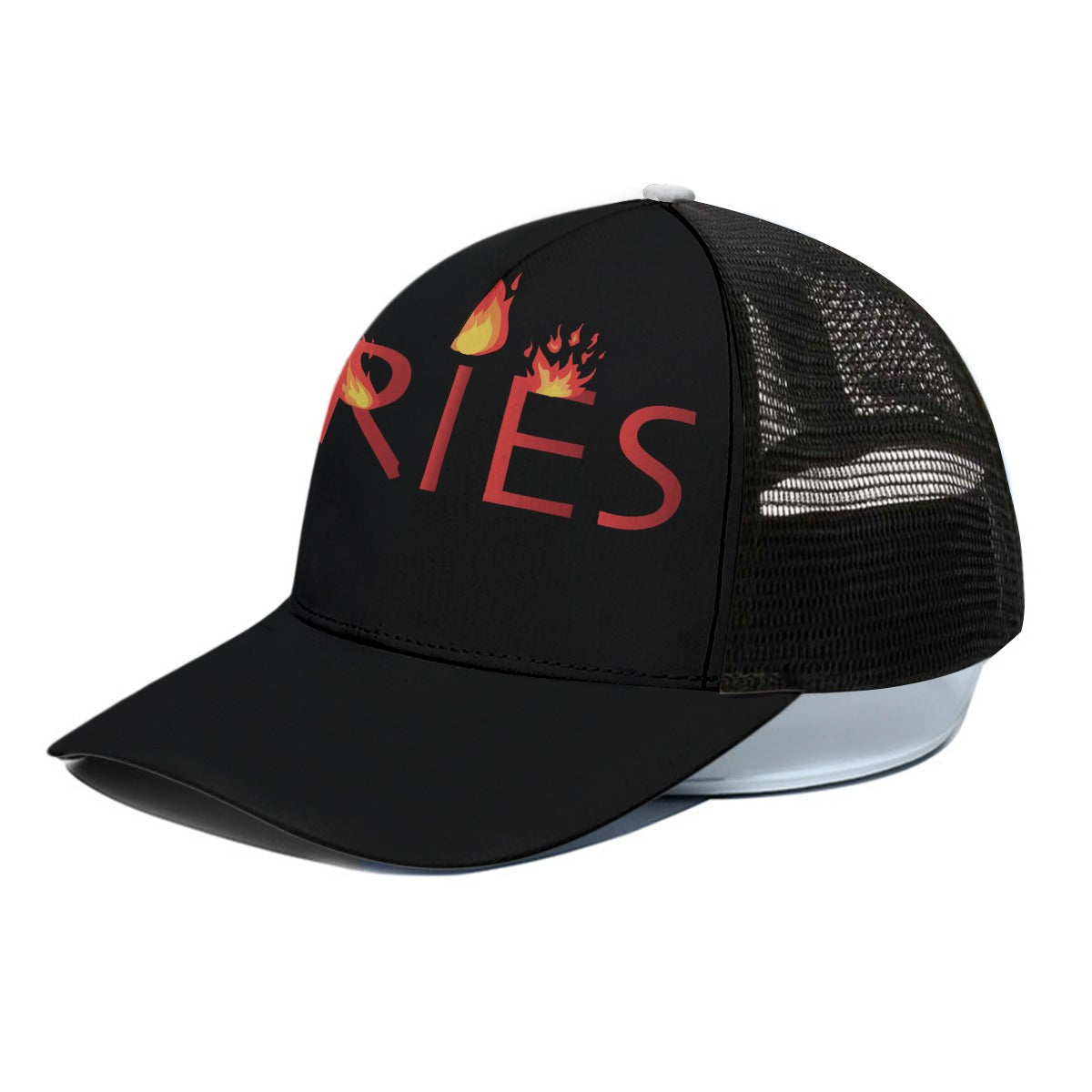 Unisex Aries Trucker Hat With Black Half-mesh