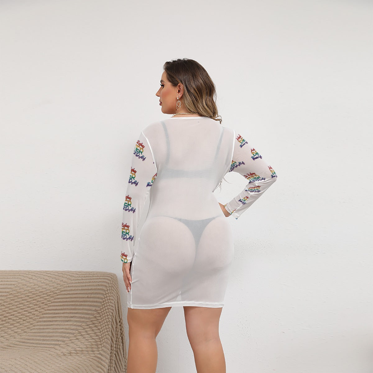 Women's Make 2Day Better Then YES2DAY Pride Mesh Dress (Plus Size)