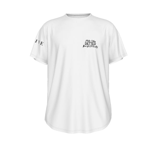 Men's Short Sleeve Rounded Hem T-shirt - Make2daybetterthenYES2DAY