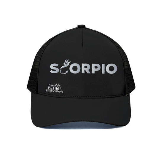 Unisex Scorpio Trucker Hat With Black Half-mesh