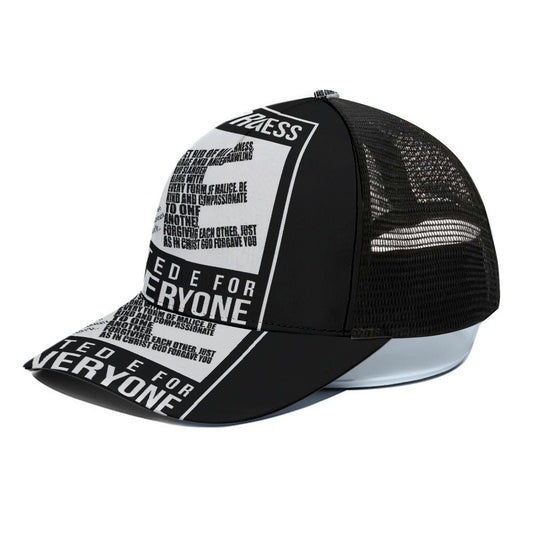 Unisex Trucker Hat With Black Half-mesh