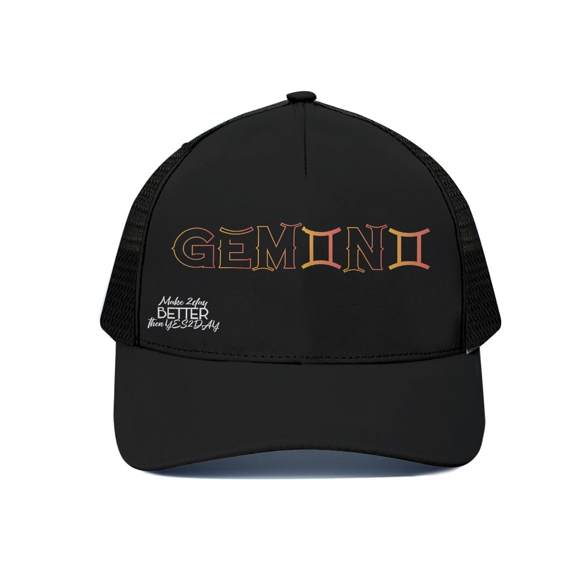 Unisex Gemini Trucker Hat With Black Half-mesh