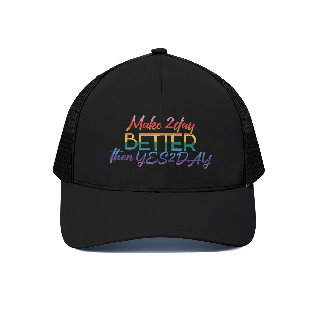 Unisex Pride Trucker Hat With Black Half-mesh