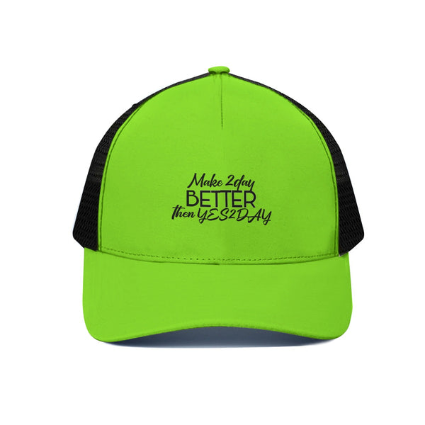 Make 2Day Better Then YES2DAY Lime Green/Black Half-mesh