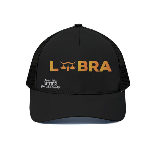Unisex Libra Trucker Hat With Black Half-mesh
